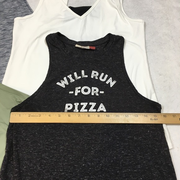 Lot 4 Athletic Tank Tops Workout Gym Run Yoga Neutral Green White Women M Bundle - Picture 3 of 16